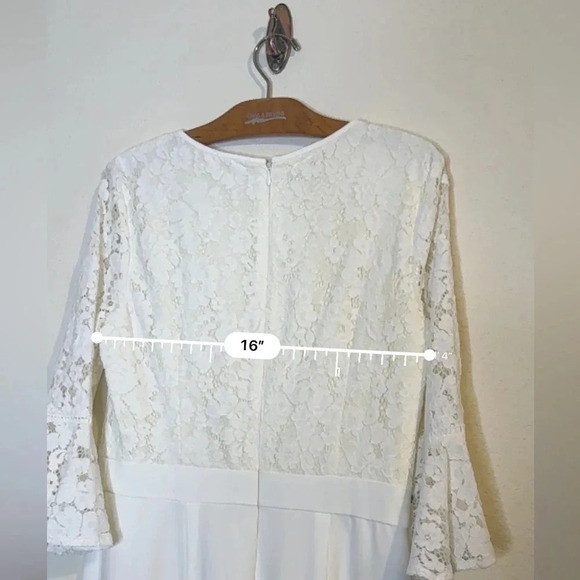 Eliza J Winter Off White Cream Lace Jumpsuit - Picture 10 of 12